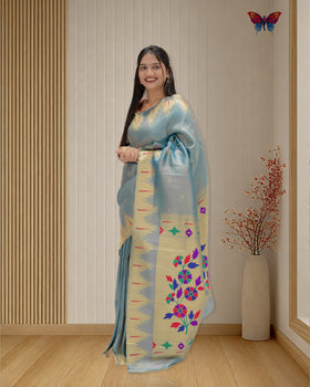 Muniya Border Tissue Silk Paithani