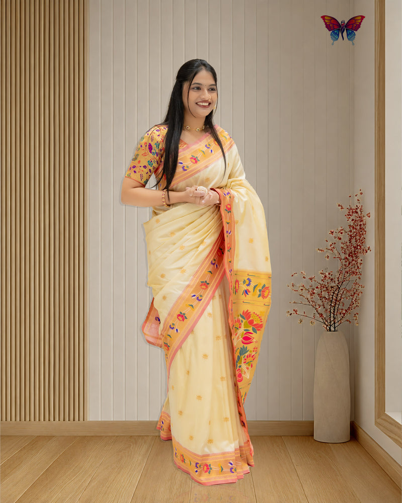 Lotus Semi Silk Paithani