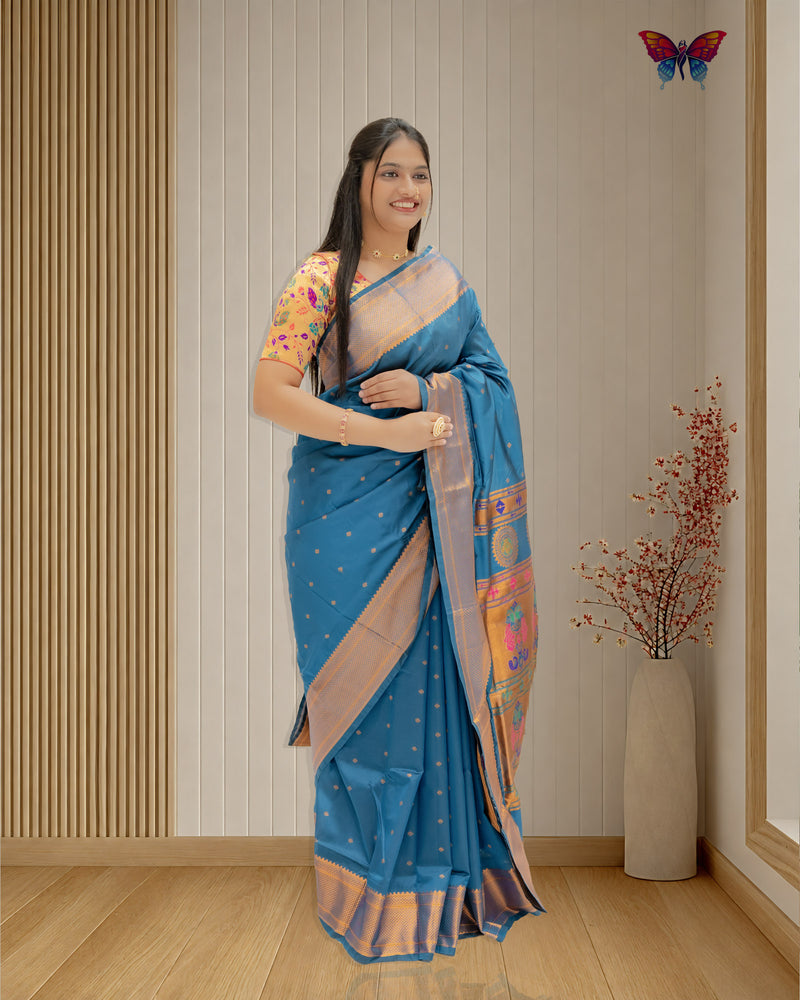 Elegant Traditional Semi Silk Paithani