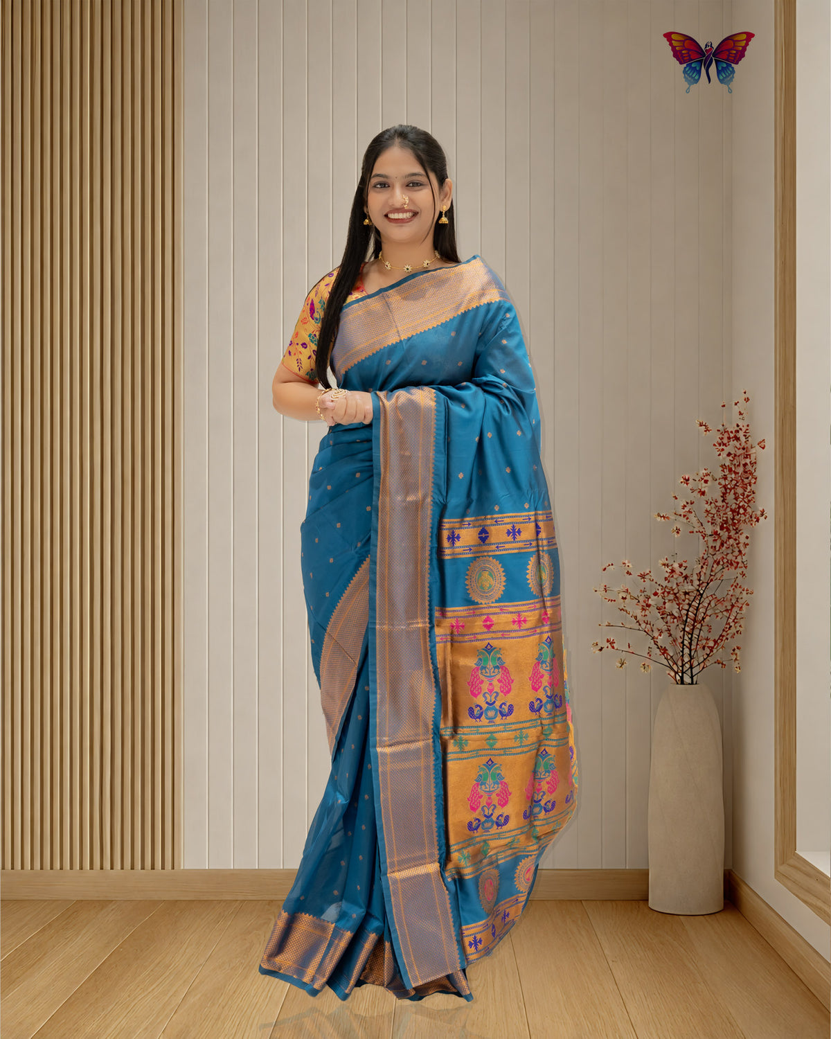 Elegant Traditional Semi Silk Paithani