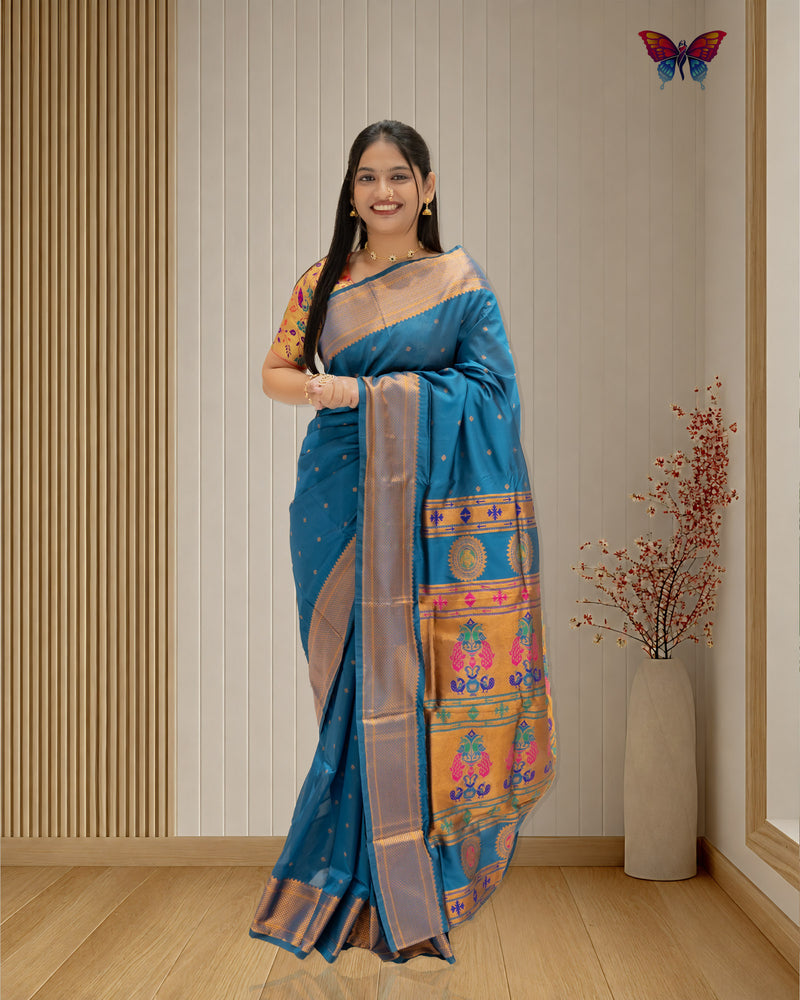 Elegant Traditional Semi Silk Paithani