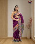Mor Border Semi silk Paithani