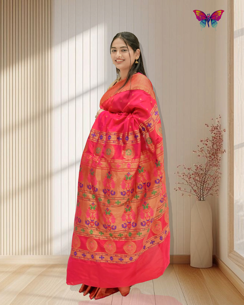 Elegant Traditional Semi Silk Paithani