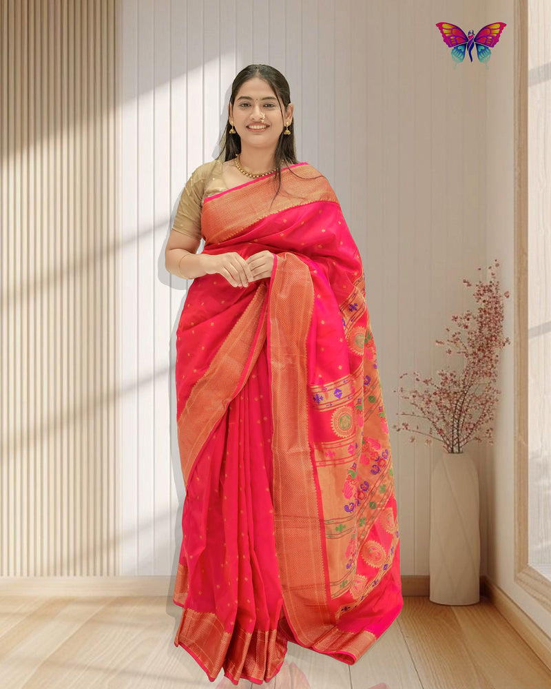 Elegant Traditional Semi Silk Paithani