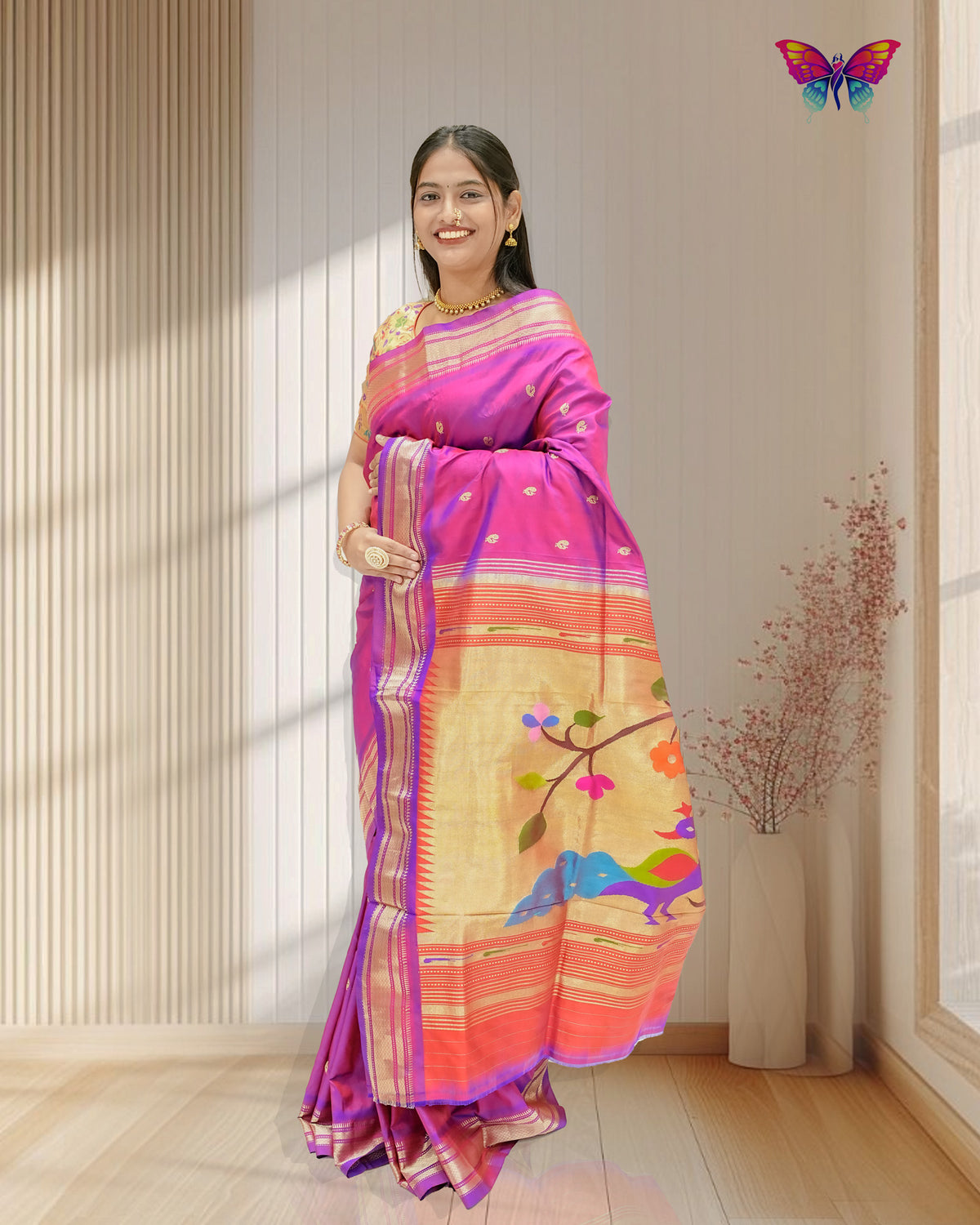 Hastakala Handcrafted Pure Silk Paithani