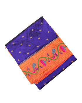 Traditional More Border Paithani