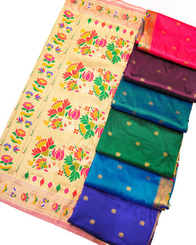 Lotus Semi Silk Paithani