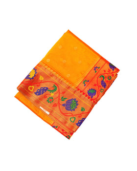 Mor Border Semi silk Paithani