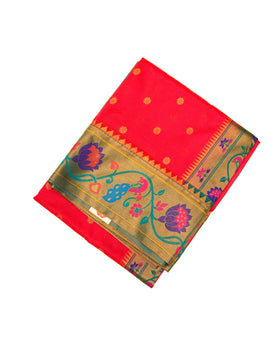 Mor Border Semi silk Paithani