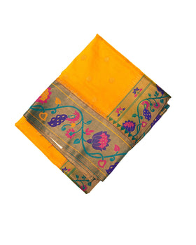 Mor Border Semi silk Paithani