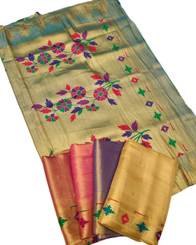 Muniya Border Tissue Silk Paithani