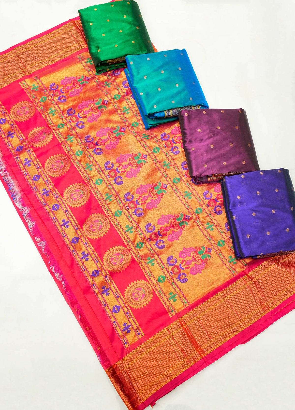 Elegant Traditional Semi Silk Paithani