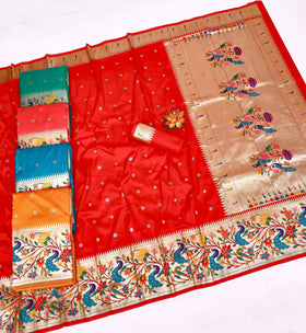 Traditional Yeola Muniya Paithani